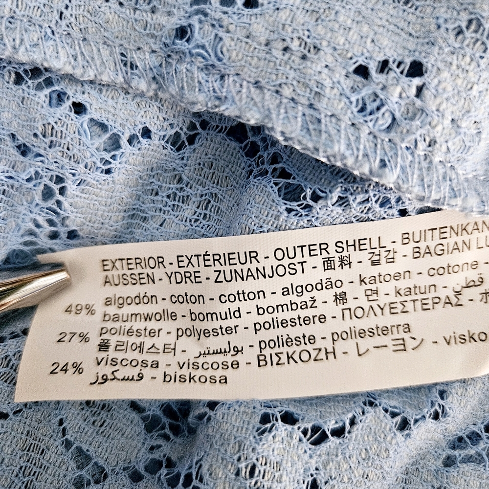 Zara Blue Lace Babydoll Blouse XS Bow Halter Sleeveless Lolita Coquette Top - Picture 7 of 10